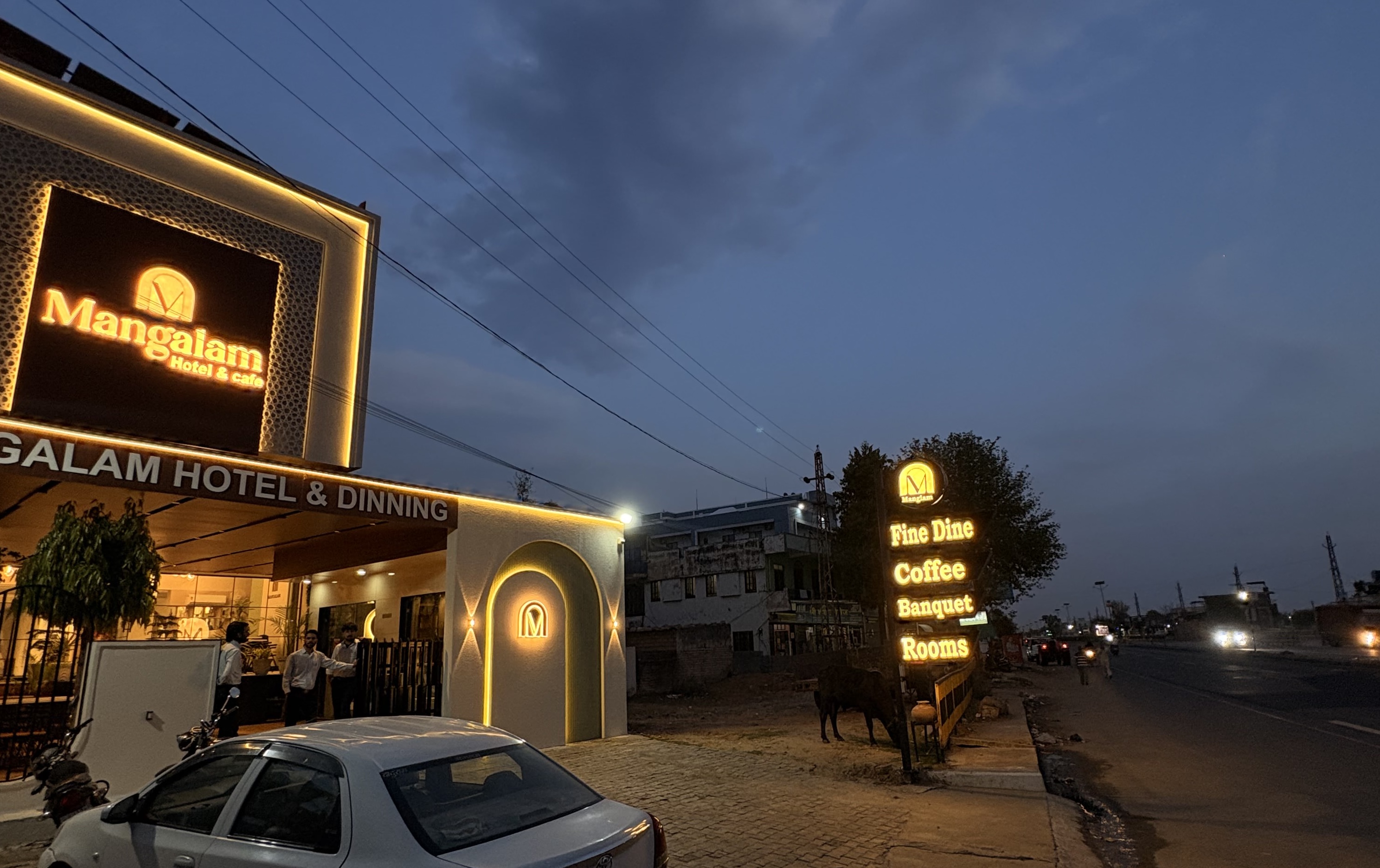 best-veg-restaurant-nh52-laxmangarh,Outer elevation of Mangalam Hotel and Restaurant
